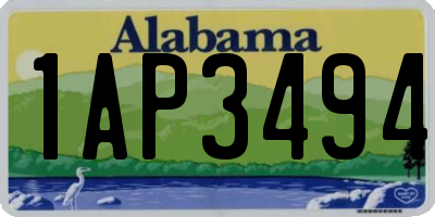 AL license plate 1AP3494