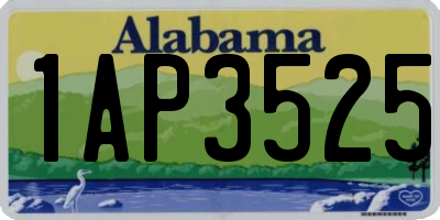AL license plate 1AP3525