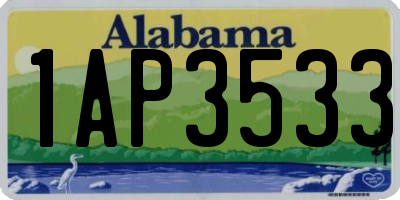 AL license plate 1AP3533