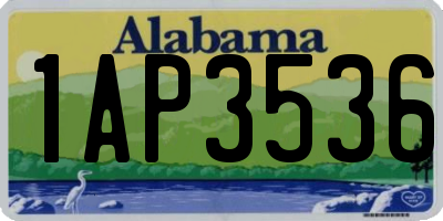 AL license plate 1AP3536