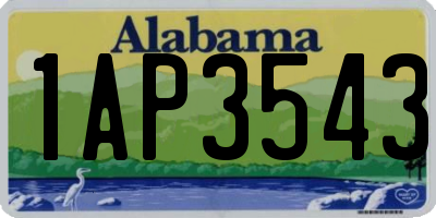 AL license plate 1AP3543