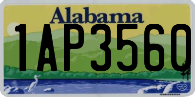 AL license plate 1AP3560
