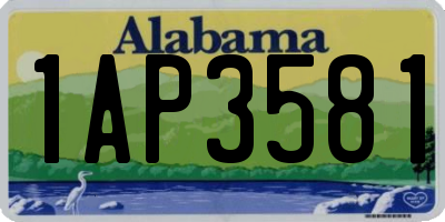 AL license plate 1AP3581