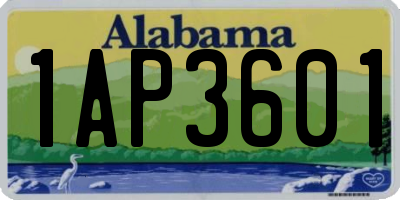 AL license plate 1AP3601