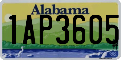 AL license plate 1AP3605
