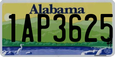 AL license plate 1AP3625