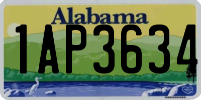 AL license plate 1AP3634