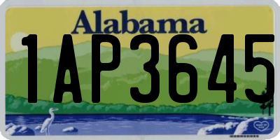 AL license plate 1AP3645