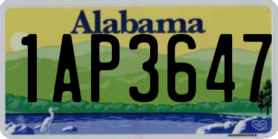 AL license plate 1AP3647