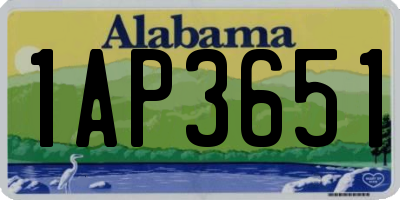 AL license plate 1AP3651