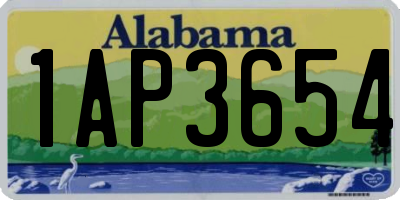 AL license plate 1AP3654