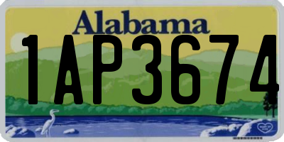 AL license plate 1AP3674