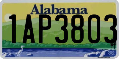 AL license plate 1AP3803