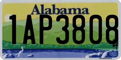 AL license plate 1AP3808