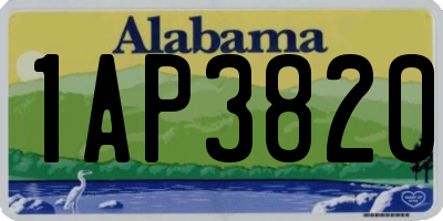 AL license plate 1AP3820