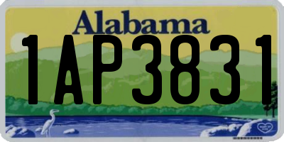 AL license plate 1AP3831