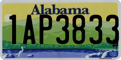 AL license plate 1AP3833