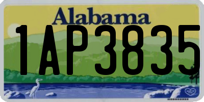 AL license plate 1AP3835