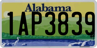 AL license plate 1AP3839