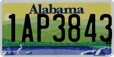 AL license plate 1AP3843