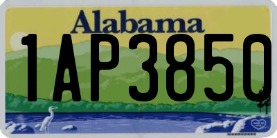 AL license plate 1AP3850