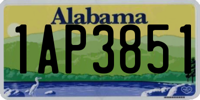 AL license plate 1AP3851