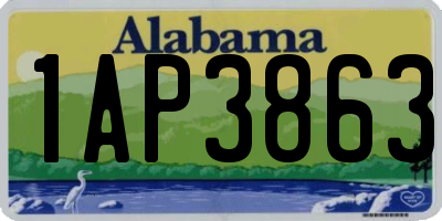 AL license plate 1AP3863