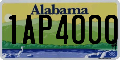 AL license plate 1AP4000