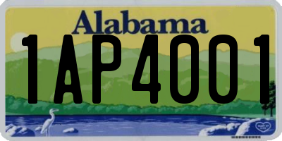 AL license plate 1AP4001