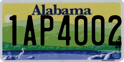 AL license plate 1AP4002