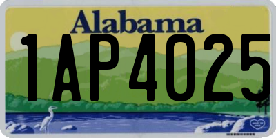 AL license plate 1AP4025