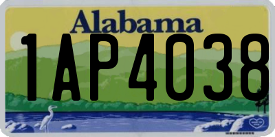 AL license plate 1AP4038