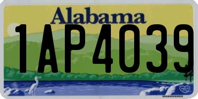 AL license plate 1AP4039