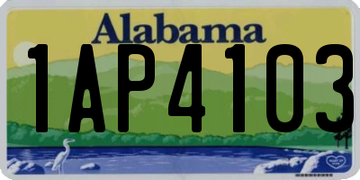 AL license plate 1AP4103