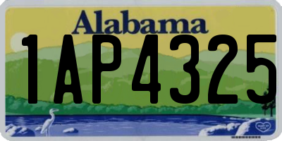 AL license plate 1AP4325