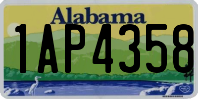 AL license plate 1AP4358