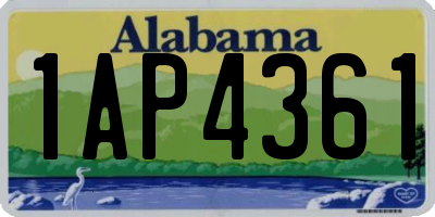 AL license plate 1AP4361