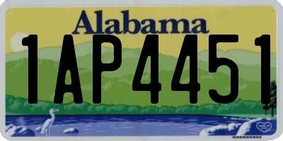 AL license plate 1AP4451