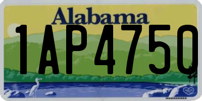 AL license plate 1AP4750
