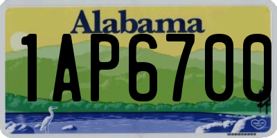 AL license plate 1AP6700