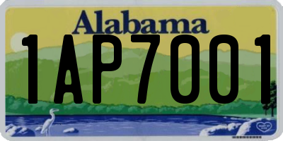 AL license plate 1AP7001