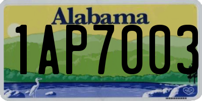 AL license plate 1AP7003