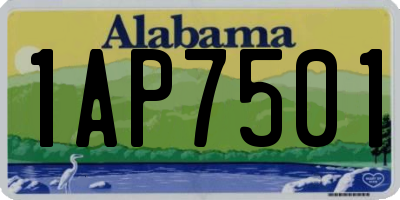 AL license plate 1AP7501