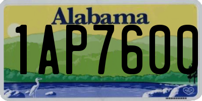 AL license plate 1AP7600