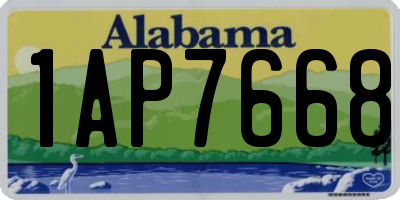 AL license plate 1AP7668