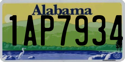 AL license plate 1AP7934