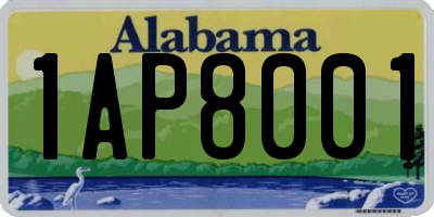 AL license plate 1AP8001
