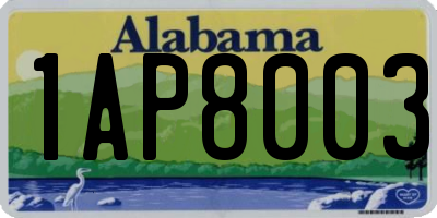 AL license plate 1AP8003