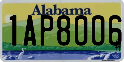AL license plate 1AP8006