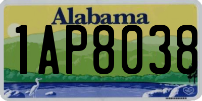 AL license plate 1AP8038
